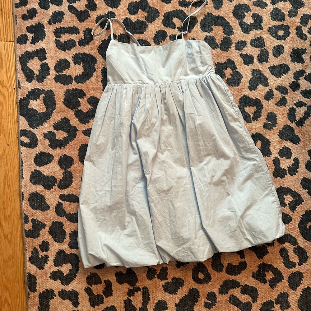 Sunday Best Light Blue Spaghetti Strap Bubble Dress